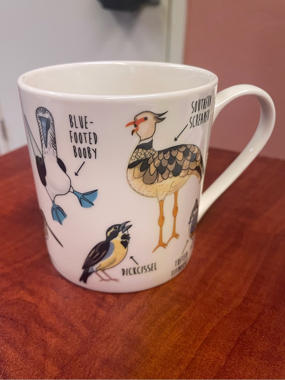 Fowl Language White Bird Illustration Ceramic Mug - Illustrated Birds Design